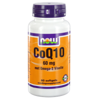CoQ10 60 mg met Omega-3 Visolie Now